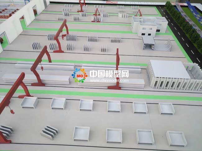 混凝土預(yù)制件沙盤模型，預(yù)制件生產(chǎn)線沙盤模型， 裝配式建筑沙盤模型