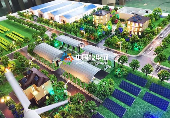 光伏電站應(yīng)用場景沙盤模型，太陽能光伏屋頂發(fā)電沙盤模型